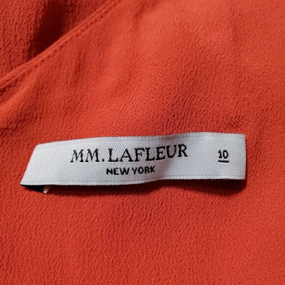 MM Lafleur Silk Blend Crepe Cami Top Size 10 Cayenne Red Zip Back Womens - Picture 6 of 8
